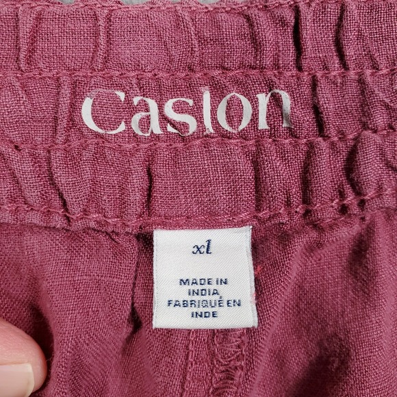 Caslon Pants Womens XL Pink Linen Wide Leg Pull On Minimal Classic Beach Casual - Picture 6 of 7
